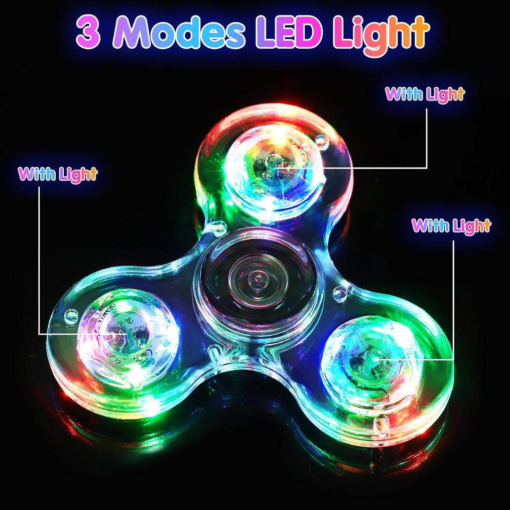 Gigilli Fidget Spinner Zestaw 2 szt., Upominki na przyjęcie LED Light Fidget Spinner Zabawka dla dzieci, Redukcja stresu, Zabawka sensoryczna przeciwlękowa, Ciemnoniebieski i Zielony