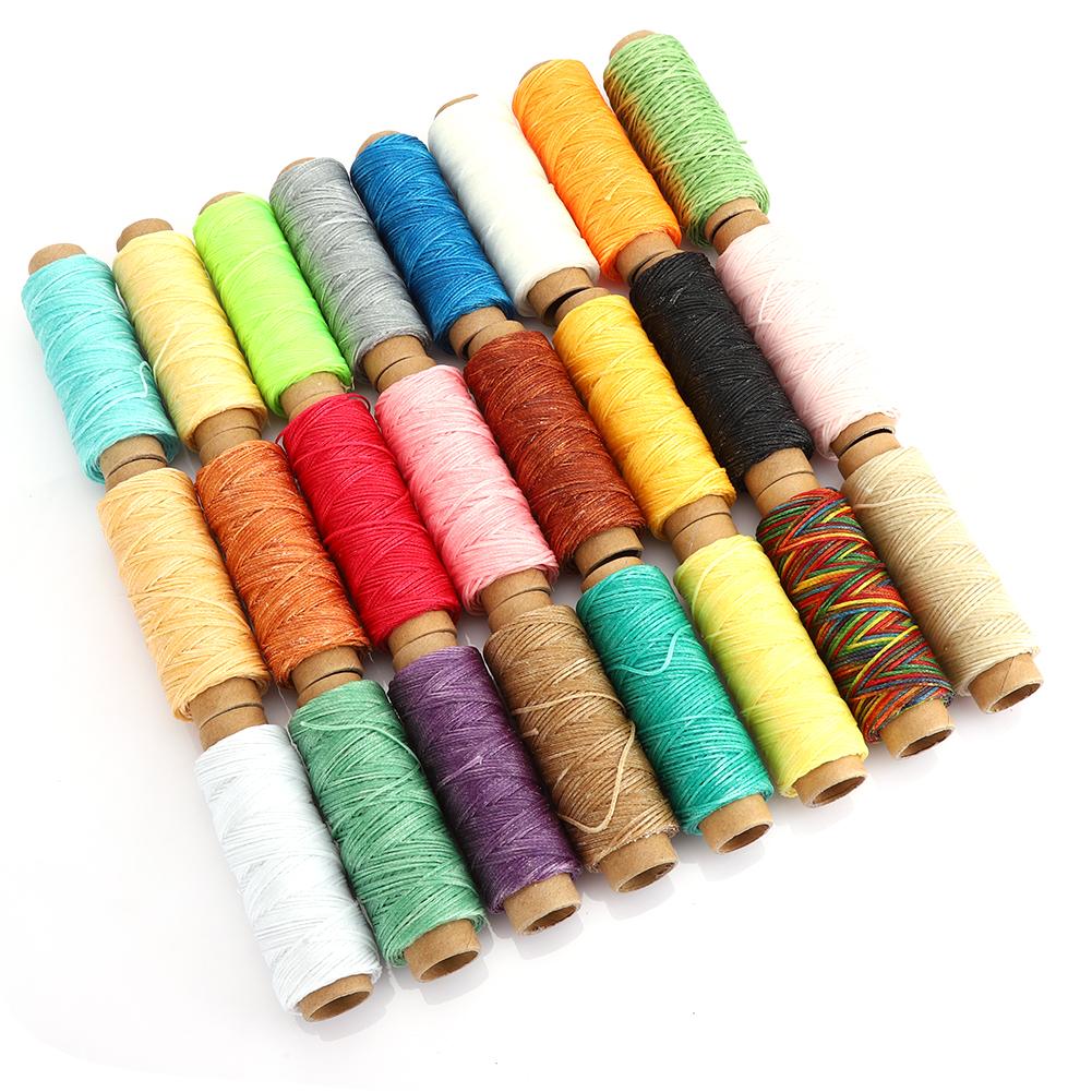 

24 цвета 150D 50 м 164 фута вощеная нить ручной работы плоский швейный шнур аксессуары для DIY