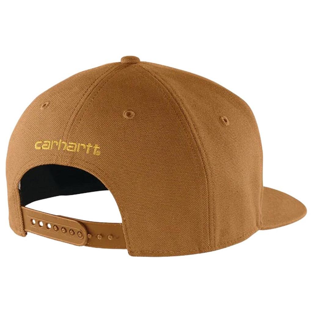 Carhartt Firm Duck Flat Brim Brown One Flat Duck Solid for Men and Women Cap, 106665, (211), Size, 6-Panel, Brim, Fabric, Snapback, Simple, Color,