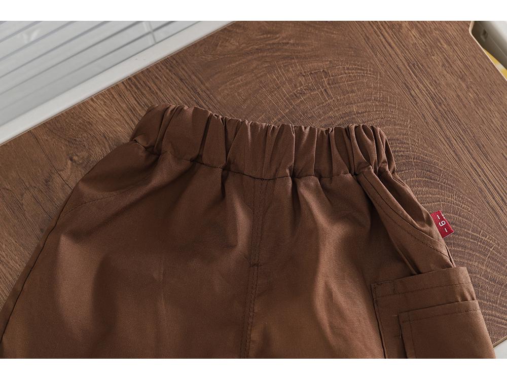 2026 Summer Boys' Cotton T-Shirt & Workwear Shorts Two-Piece Set