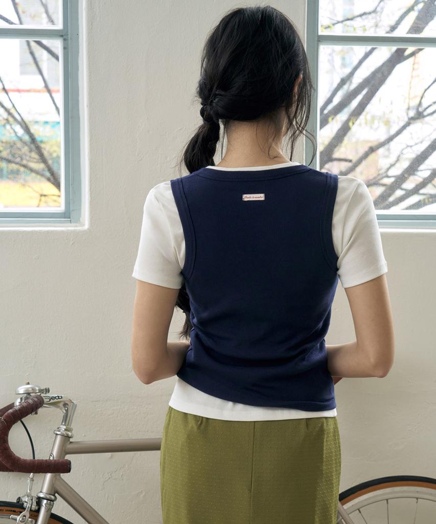 Moleubeu13 Sentir Scoop Neck Sleeveless (Navy)