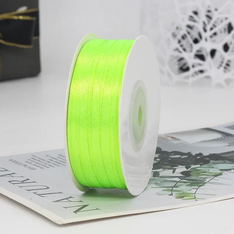 100yards 3MM Double Sided Satin Ribbon DIY Handmade Gift Wrapping Christmas Wedding Decorations Clothing Accessories Ribbons