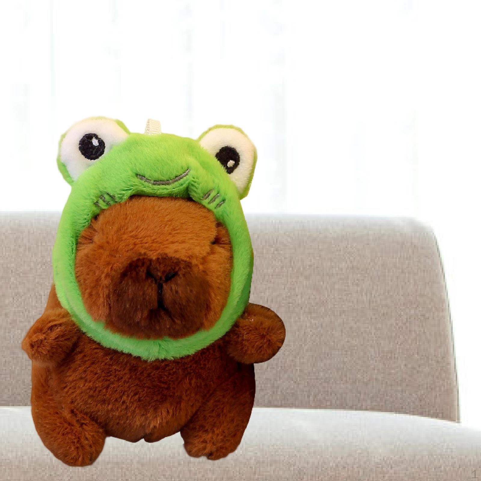 

Очаровательный плюшевый брелок в виде капибары для аксессуаров для сумок Frog Hat