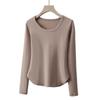 Women's Cationic Thermal Underwear Plus Velvet Long Sleeve Shirt for Fall/Winter