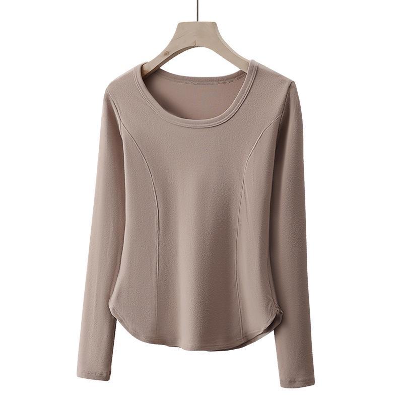 Women's Cationic Thermal Underwear Plus Velvet Long Sleeve Shirt for Fall/Winter