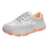 Women's Casual Shoes Lace-up Rhinestones Mesh Upper Women's Sports Shoes Leisure Platform Sole Breathable Zapatillas De Mujer