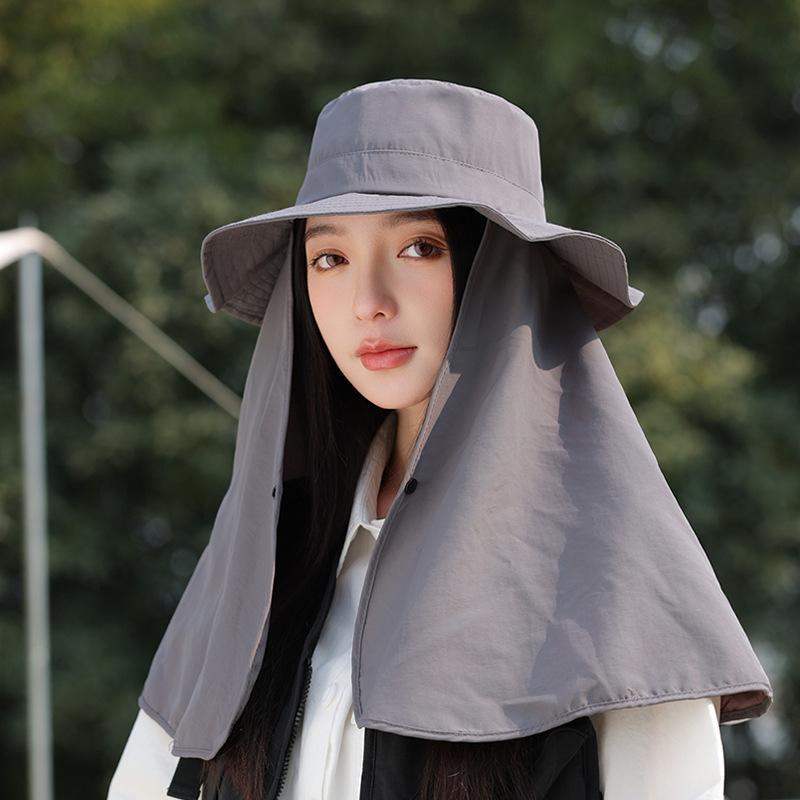 Waterproof quick-drying large shawl sunscreen sun hat children's fashion versatile casual sun hat hiking bucket hat