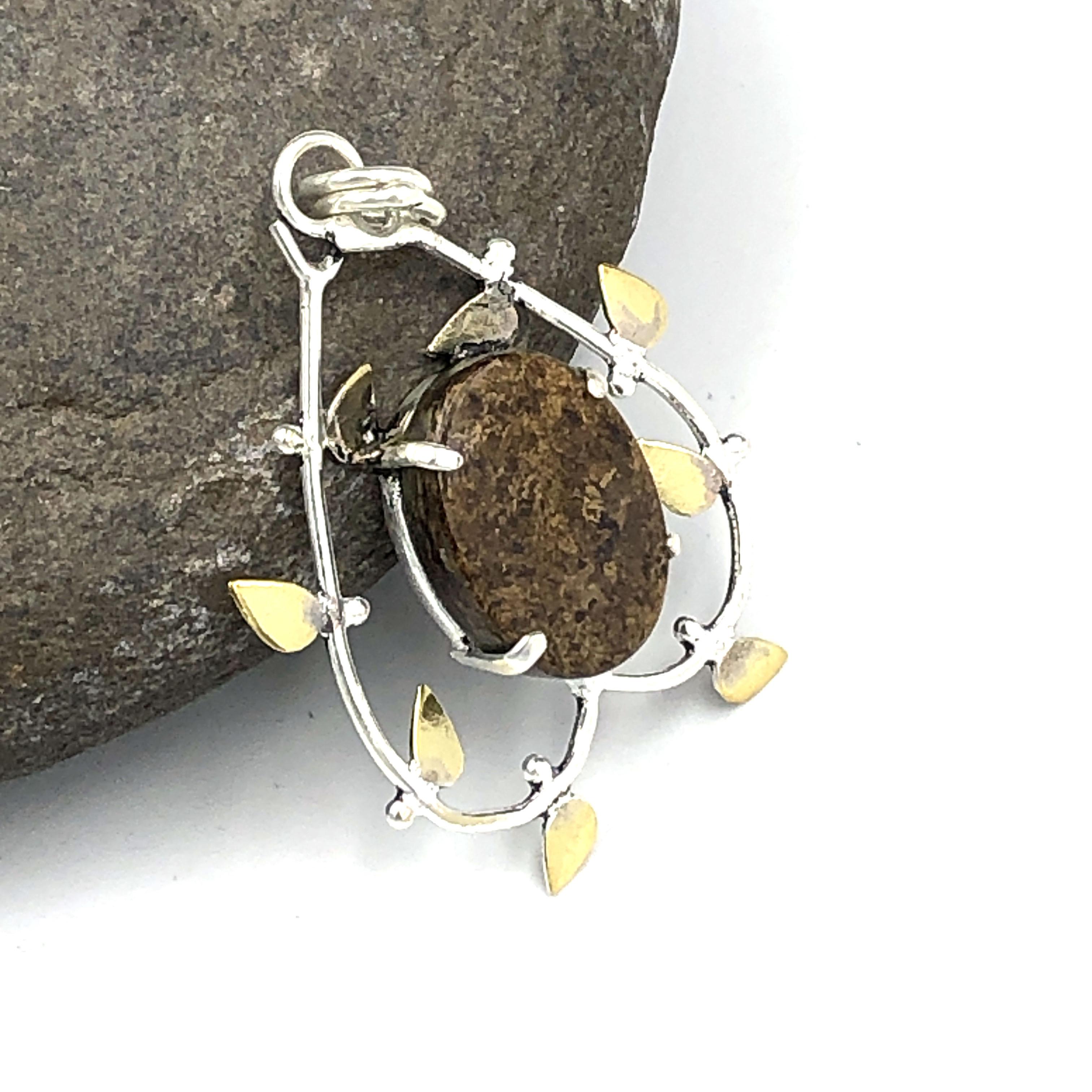 Natural Bronzite Gemstone 925 Sterling Silver Jewelry Designer Pendant 1.63  AJP-56