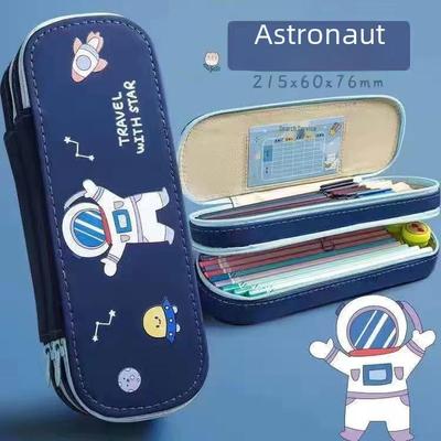 Large Capacity Astronaut Pencil Case - Space Theme, Rocket Design, Thick, Waterproof, Dirt-Resistant