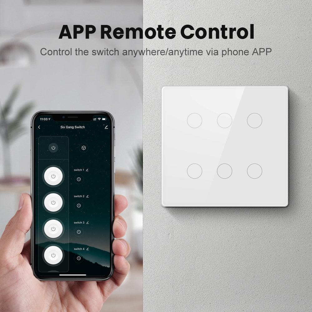 Zigbee Smart Glass Switch, Brazil Standard, Alexa-Compatible Wireless Touch Control, Zero Fire Version