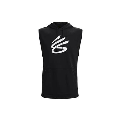 Felpa con cappuccio senza maniche da basket casual Curry Series Uomo Top Nero 1370270-001