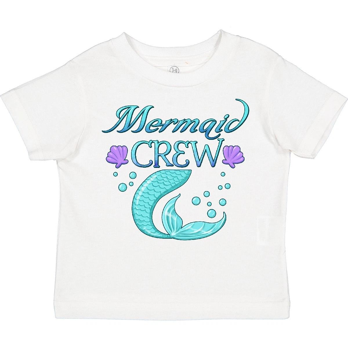 Inktastic Mermaid Crew Toddler T-Shirt Mermaids Team Fun Tail Scales Water Swim 100