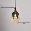 Mid-Century French Green Tassel Pendant Light for Bedroom or Bar