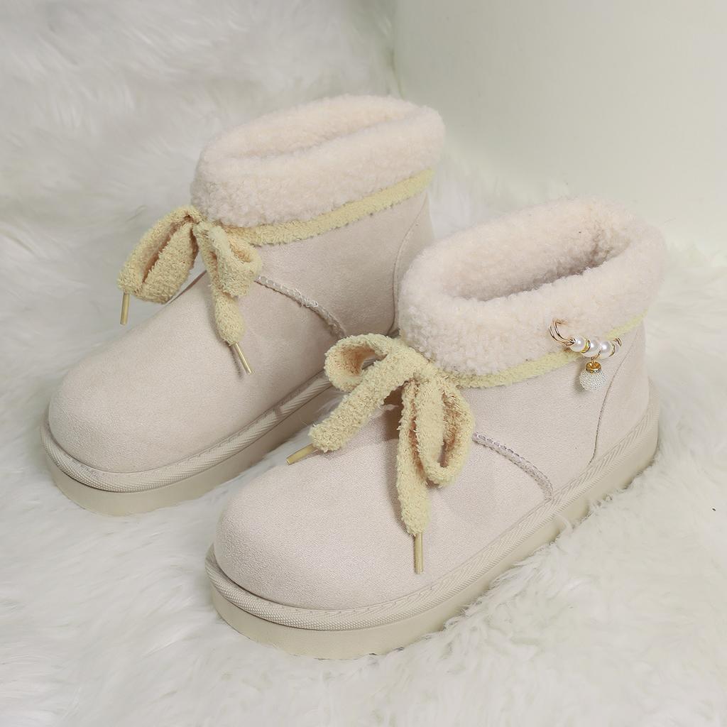 Autumn and Winter Velvet Cotton Shoes Women's Shoes 2025 New Popular Winter Thick-soled Warm Two Cotton Bread Shoes Snow Boots