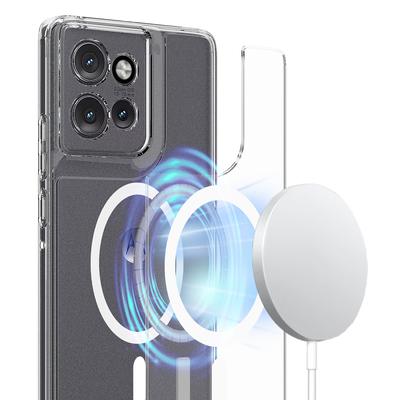 Pro Motorola Edge 50 Neo 5G/Moto S50 5G/Thinkphone 25 5G Průhledné pouzdro TPU+Akryl Magnetický kryt na telefon Kompatibilní s MagSafe