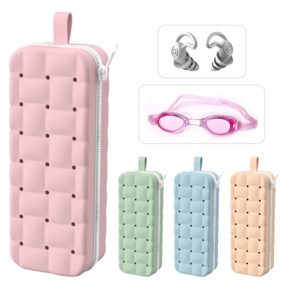 Double-sided Swimming Glasses Box Large Capacity Goggles Organizer  Make Up Brush