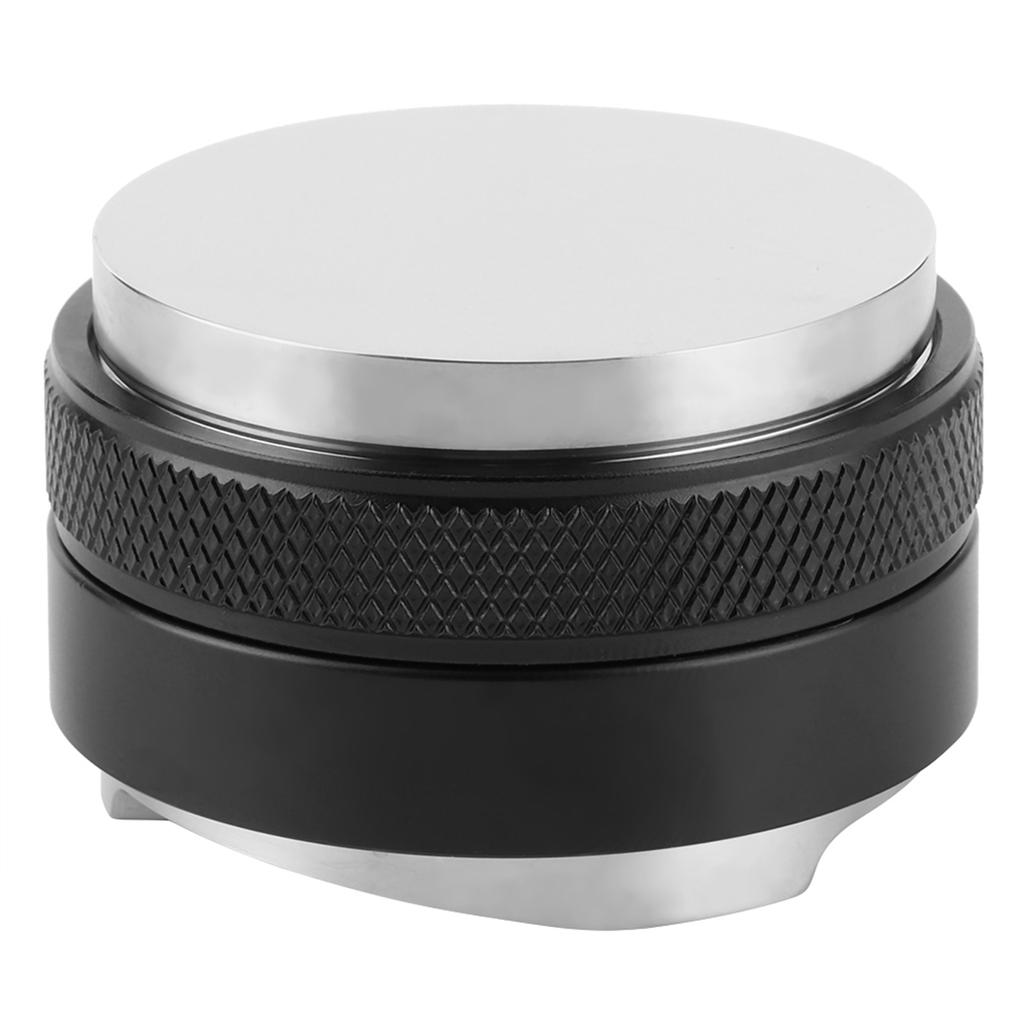 Dual Head Coffee Distributor Leveler Tool Adjustable Coffee Powder Tamper with 3 Angled Slopes Flat BaseBlack 58mm