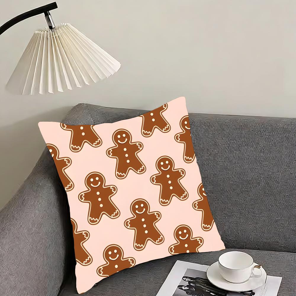 Cookie Run Kingdom Gingerbrave Cushion Cover Reversible Plush Pillow Cover – For car, sofa, bedroom, perfect as a gift.