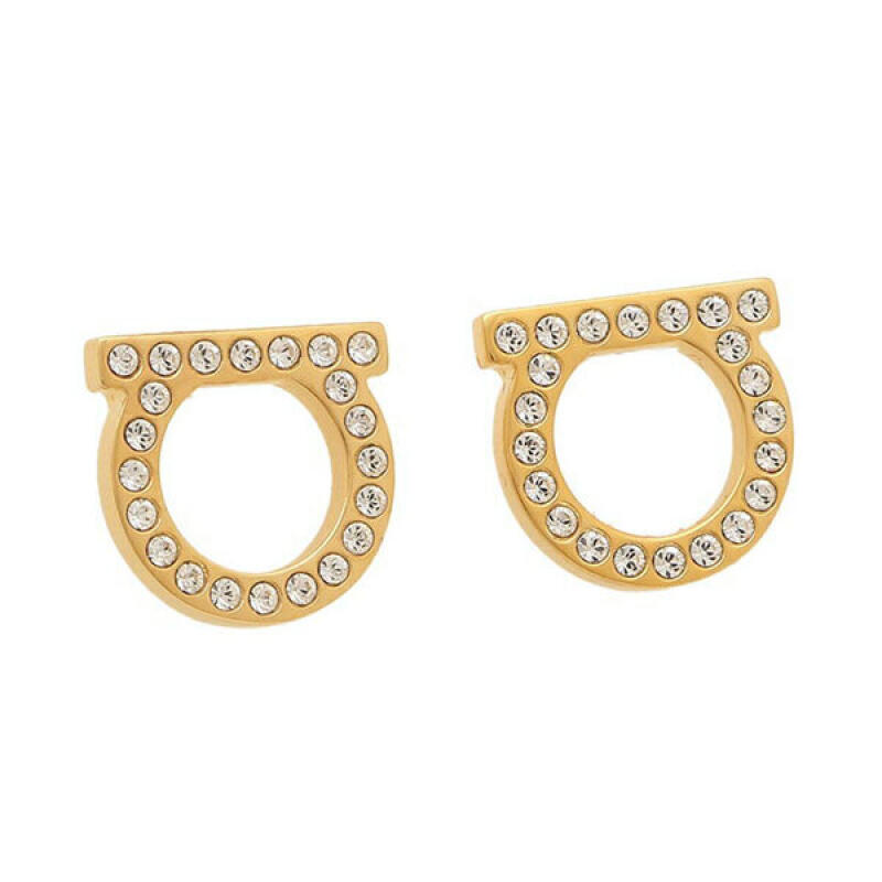Ferragamo Gancini Crystal Earrings L 760122 696573