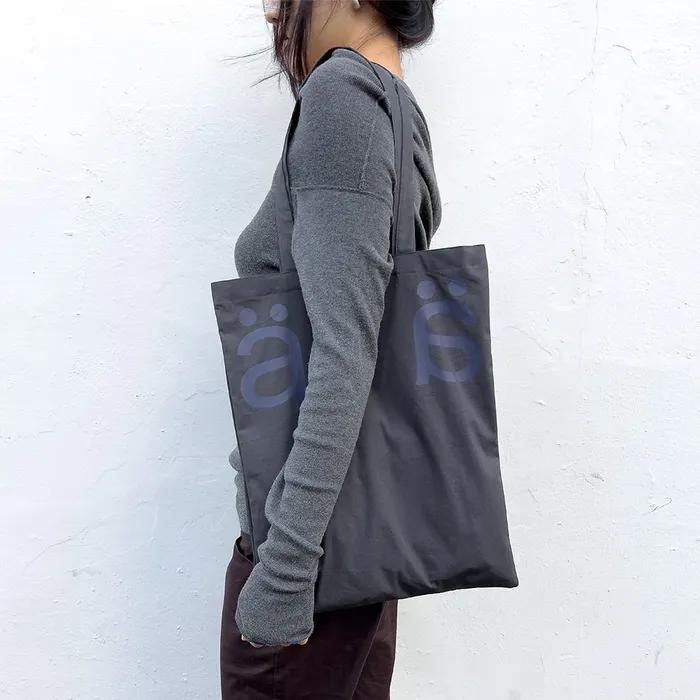 003-AA REVERSE LOGO BAG (CHARCOAL)