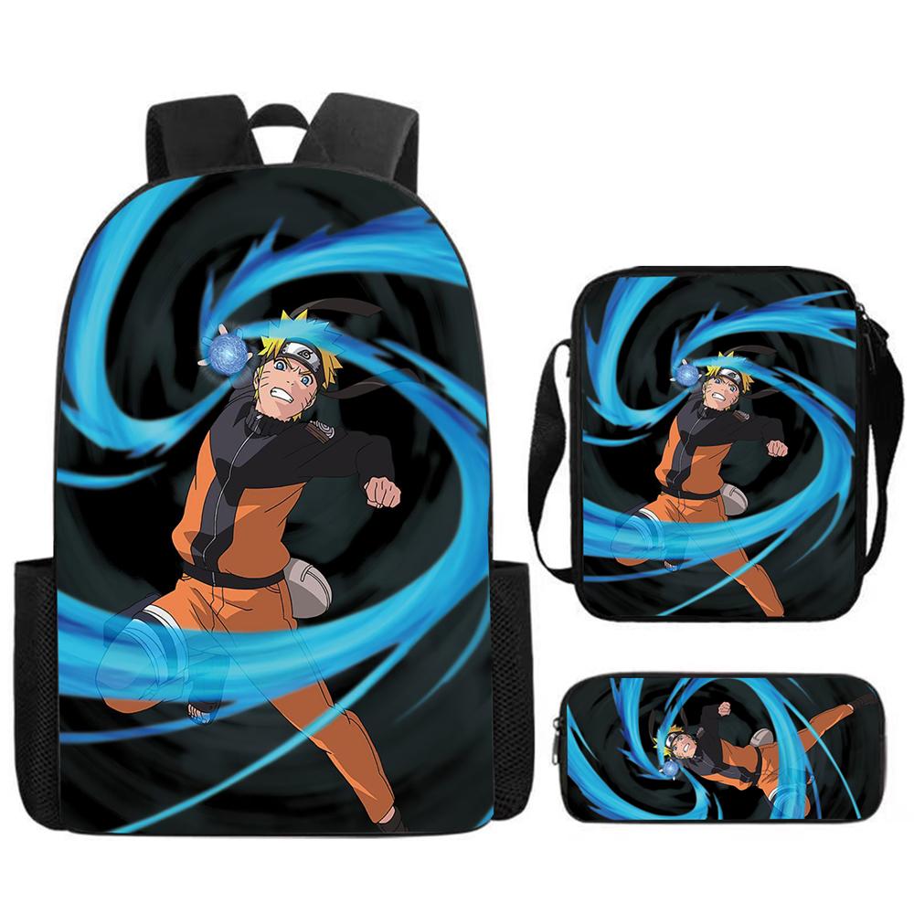 NARUTO Animated 15in Daily Pack with Adjustable Carry Straps, Children Daily Lightweight School Carrier for Boys & Girls Age 6-10