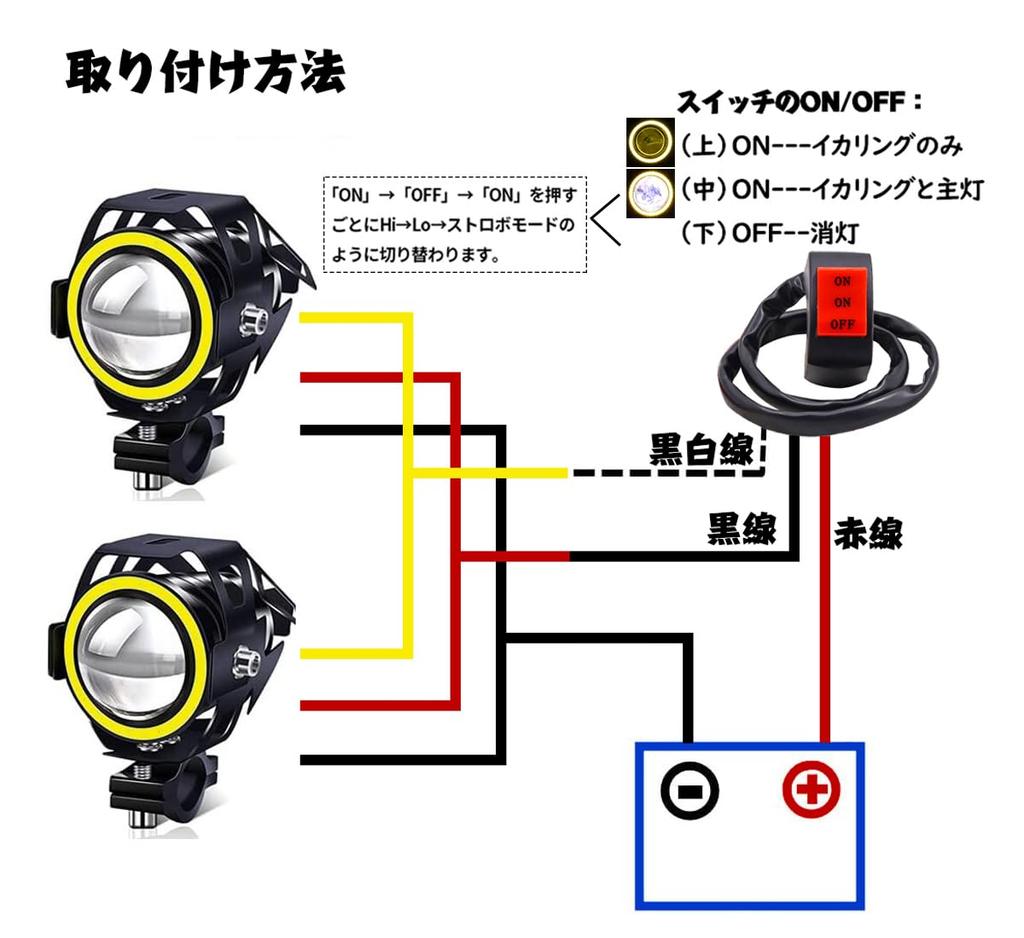 X-STYLE U7 Motorcycle Fog Lamp, 4 Modes Switching, Squid Ring/Hi/Lo/Strobe, Projector, 12 V, 24