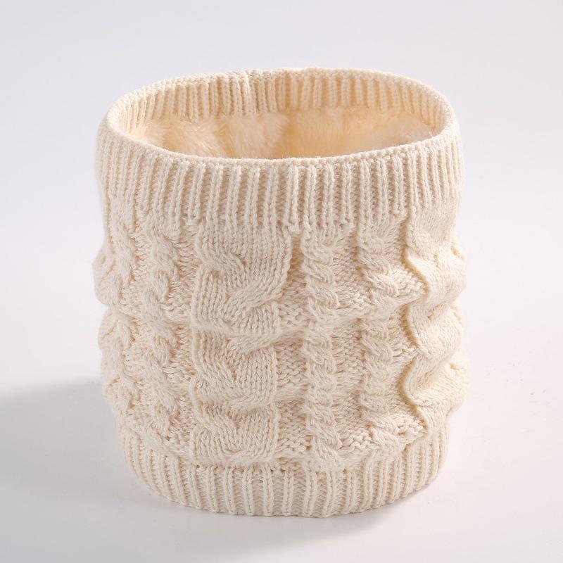 Autumn and winter scarf, couple versatile knitted wool plush solid color winter warm neck cover