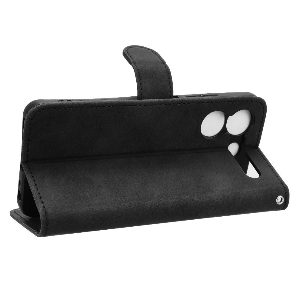 For ZTE Blade A54 Wallet Case Leather Phone Cover Skin-touch Texture