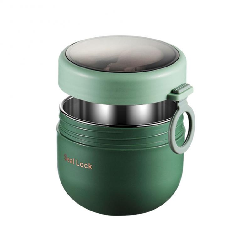 600ML Portable Plastic/Stainless Steel Lunch Box Heatable Vacuum Insulation Box Thermos Soup Storage Containers Kids Bento Boxes