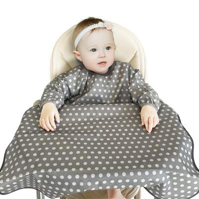 Aiju Baby Food Bib Long Sleeve Full Cover Type, Gray, 1 Piece, 1 Piece