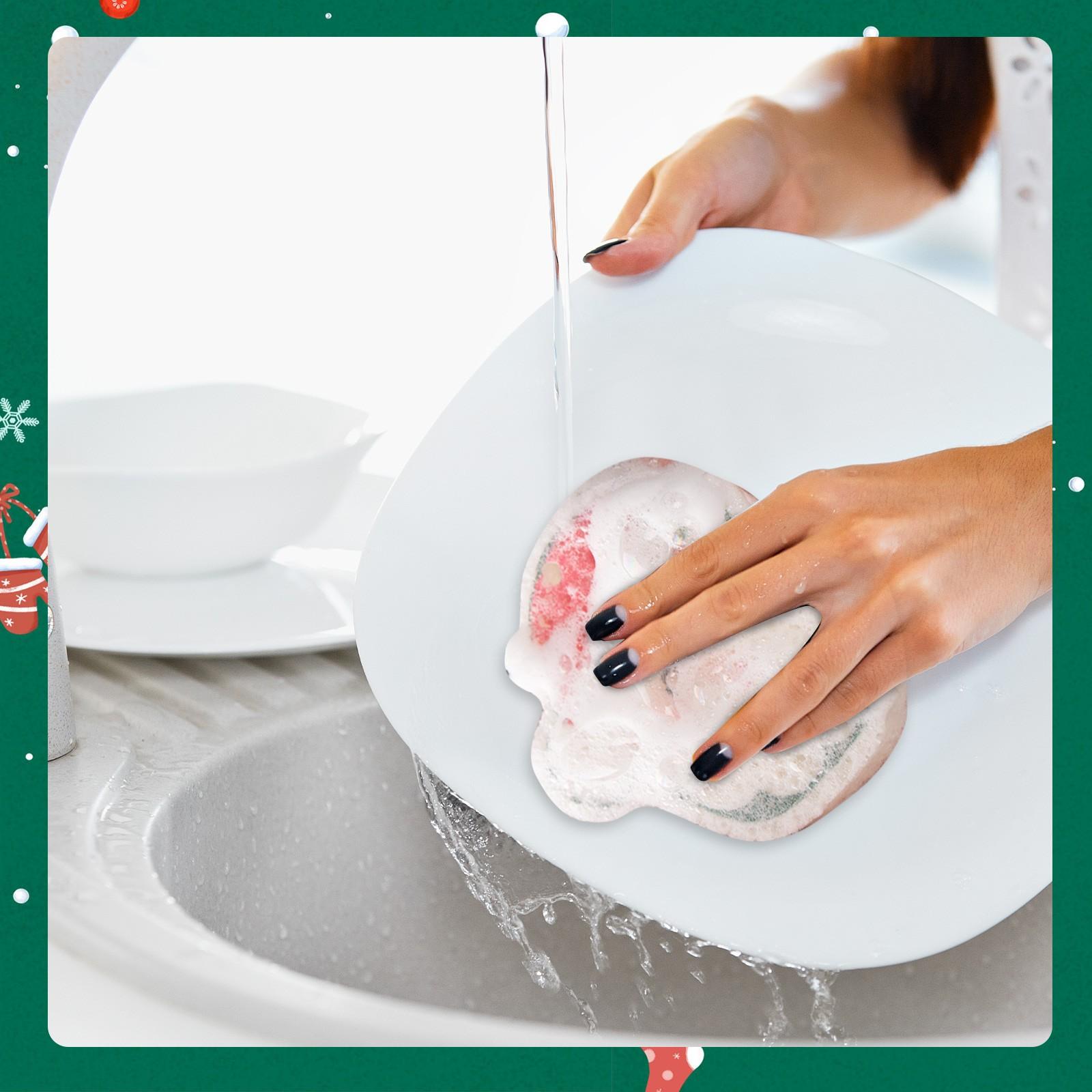 Рождественский принт Древесная масса для мытья посуды Хлопок для чистки кухни — фото 6