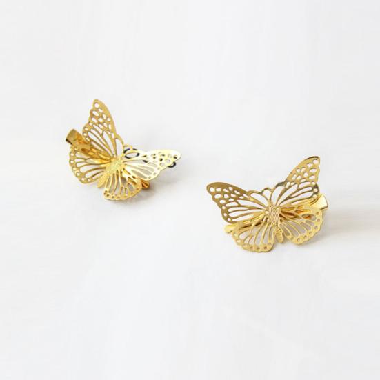Vintage Women Hollow Butterfly Metal Hairpin Side Hair Clip Barrette Headwear