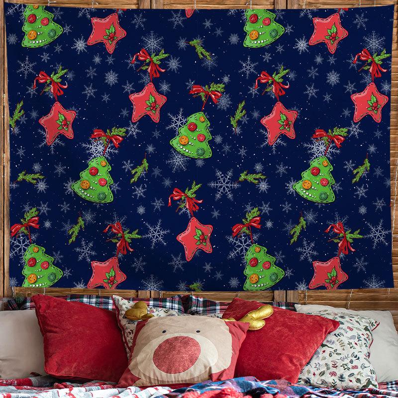 Christmas Tapestry Festive Decor Home Living Room Bedroom Background Garden Posters for Outside Large Wall Hanging Beach Towel