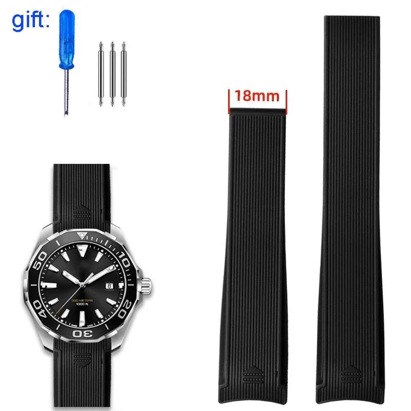 

High Quality Rubber Watchbands For TAG Watch Heuer Aquaracer 300 500 Diving Strap Sports Silicone Wristband 22mm 22mm