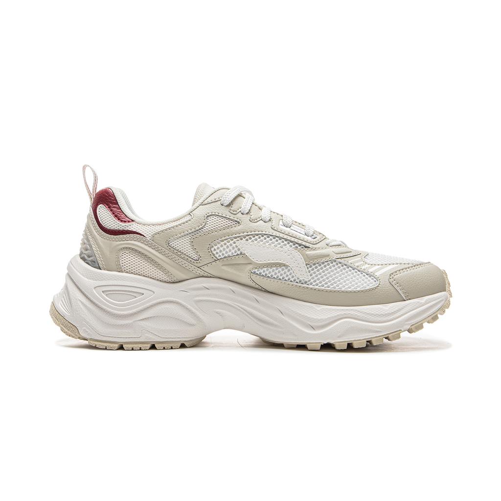 New LiNing Star Ring Cushioning Abrasion Resistant Breathable Low Top Casual Shoes Men's Ecru AGCV111-3