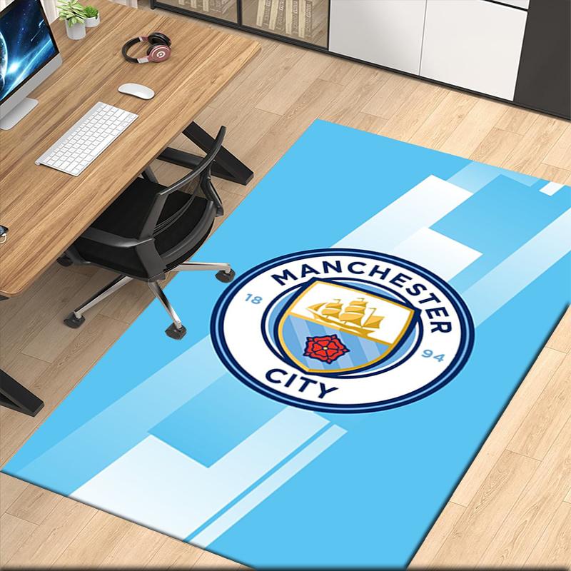 Manchester City Printed Carpet, for Office Chair Living Room Bedroom Kitchen Room Decor Gifts.