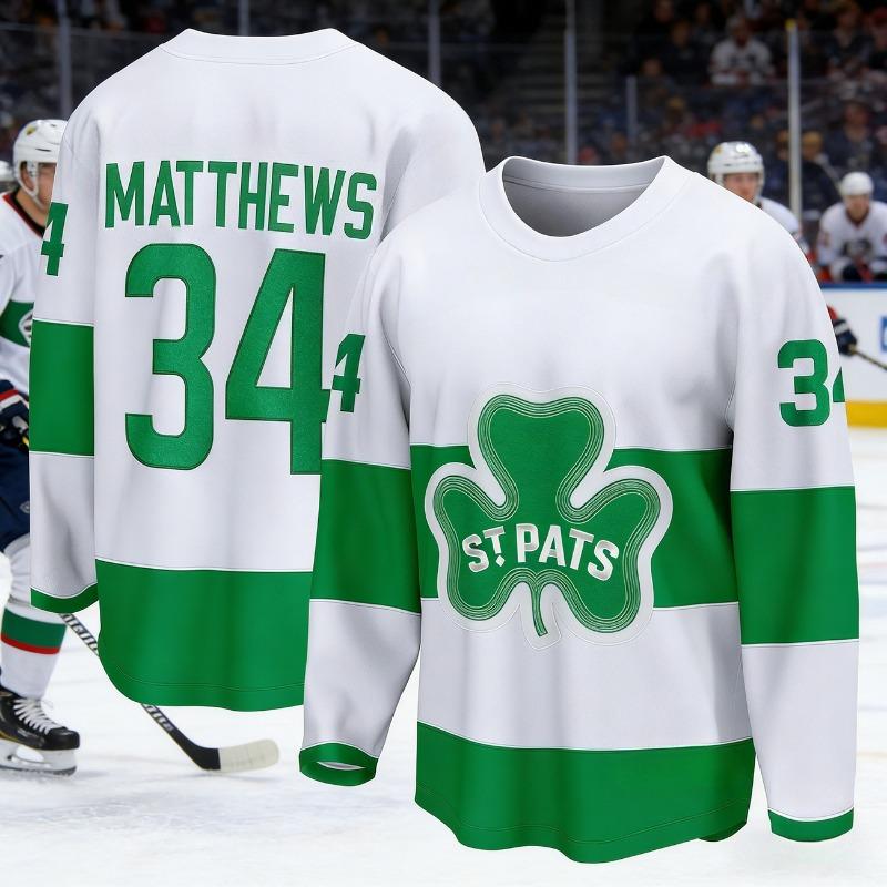 Men's New Toronto Ice Hockey Training Competition Jersey with 3D Print, Breathable, Moisture-Wicking Long-Sleeved T-Shirt Kids