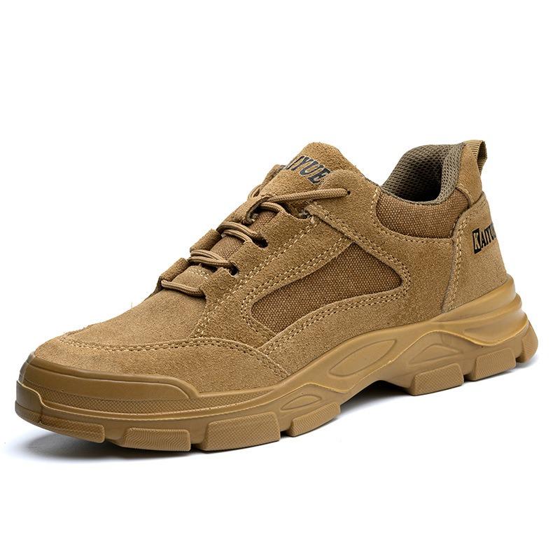 Men's Anti-smashing and Anti-piercing Steel Baotou Wear-resistant Work Deodorant and Non-slip Cowhide Construction Site Safety Protective Shoes