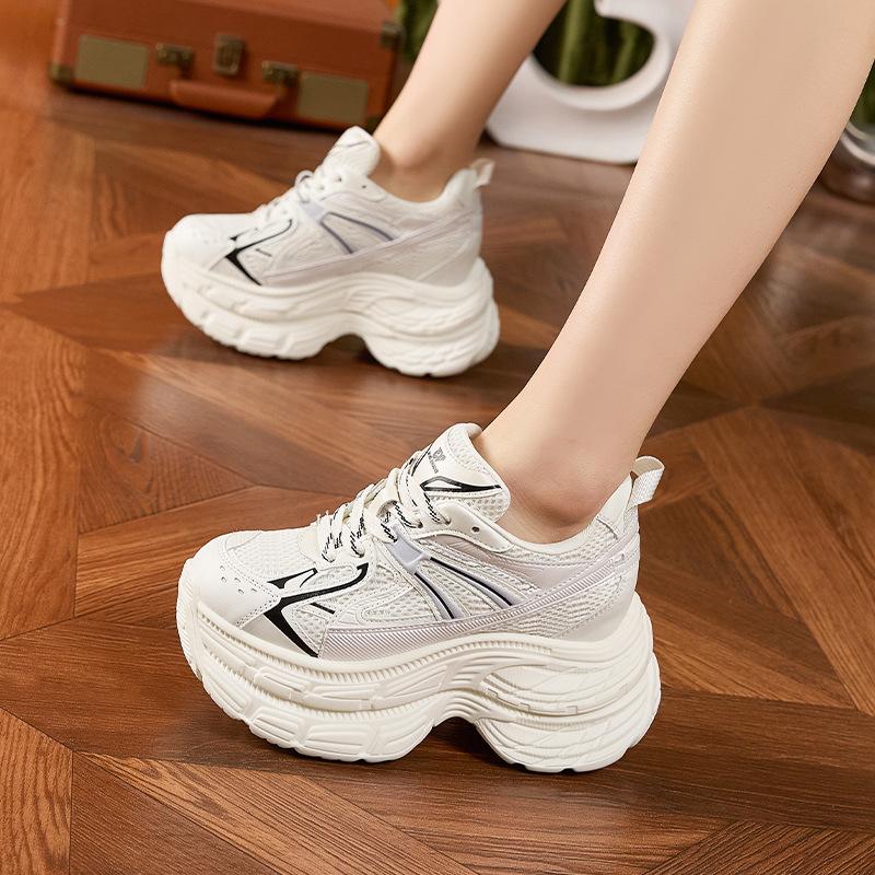 Platform Dad Shoes Women's 2025 Spring and Summer New Casual Shoes Fashionable Versatile Muffin Shoes Small Inner Height Increase Women's Shoes