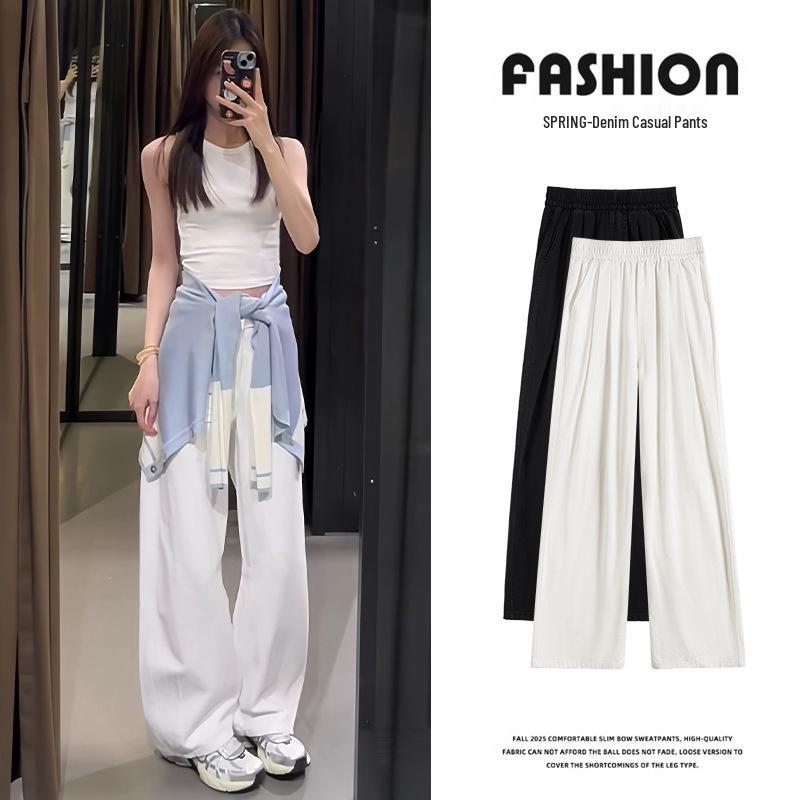 

Women s White Relaxed Tencel Wide-Leg Jeans - Summer 2025 Collection XL (131-150 jin)