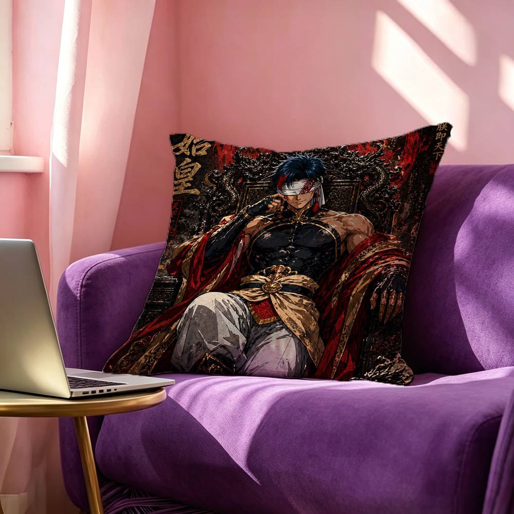 Anime RRecord of Ragnarok Qin Shi Huang Square DoubleSided printed Pillow Case Bedroom Bedside Pillow Sofa Cushion Cover