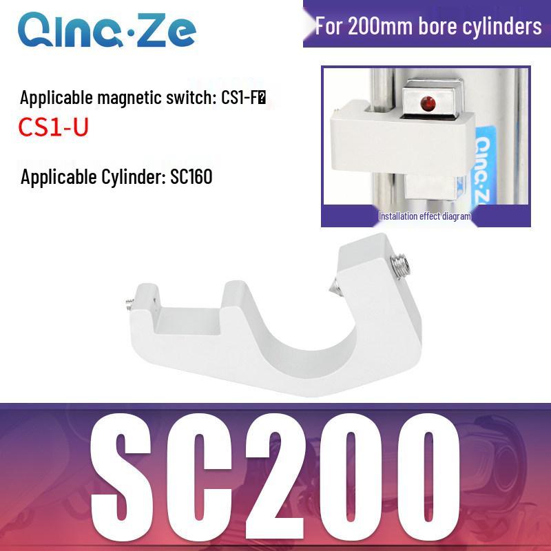 Zylinder SC CS1-F U mit Magnet schalterhalterung CMSG, Befestigungswinkel MBB und Zylinderzubehör D-A93 SU.
