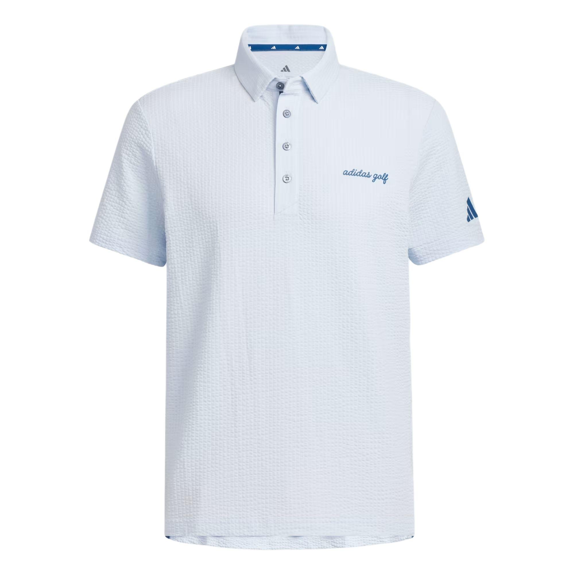 Adidas Performance Seersucker Lightweight Breathable Polo Short Sleeve Golf Shirt Men tops JZ4361 L