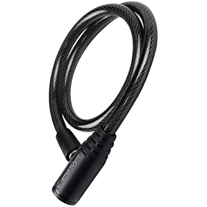 Antivol - SmartGyro - Universel - Câble flexible et résistant - 2 clés - Noir