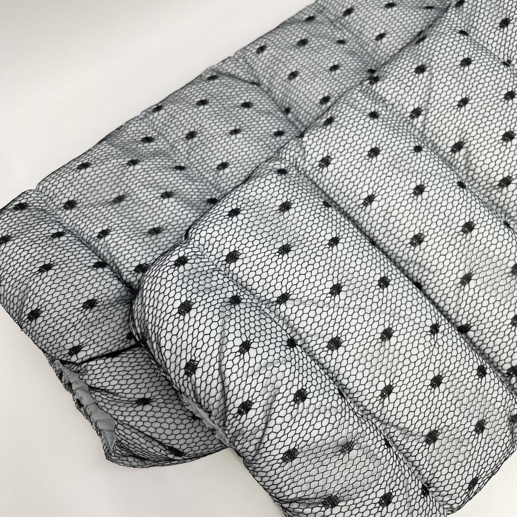 Red Valentino KR3CN00B Gray X Black Mesh Dot Short Down Jacket Jacket 40 grayUsed