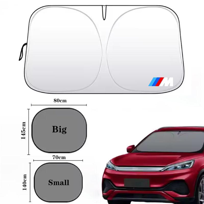BBKH5 Car Sunshade Cover Windshield Visor Protector Cover Foldable For BMW M Power X1 E84 X3 F25 X5 E53 X6 E71 IX3 I3 320i 330d M4 1 3