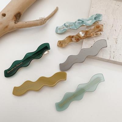 Fashion Women Hair Clips Elegant Wavy Acetate Hair Barrettes Girls Solid Color Hair Clip Hair Accessories Hairclip  New