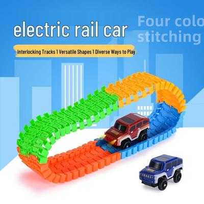 Children's Electric Double-Layer Track Car Set - DIY Multi-Layer City Road Racing Toy
