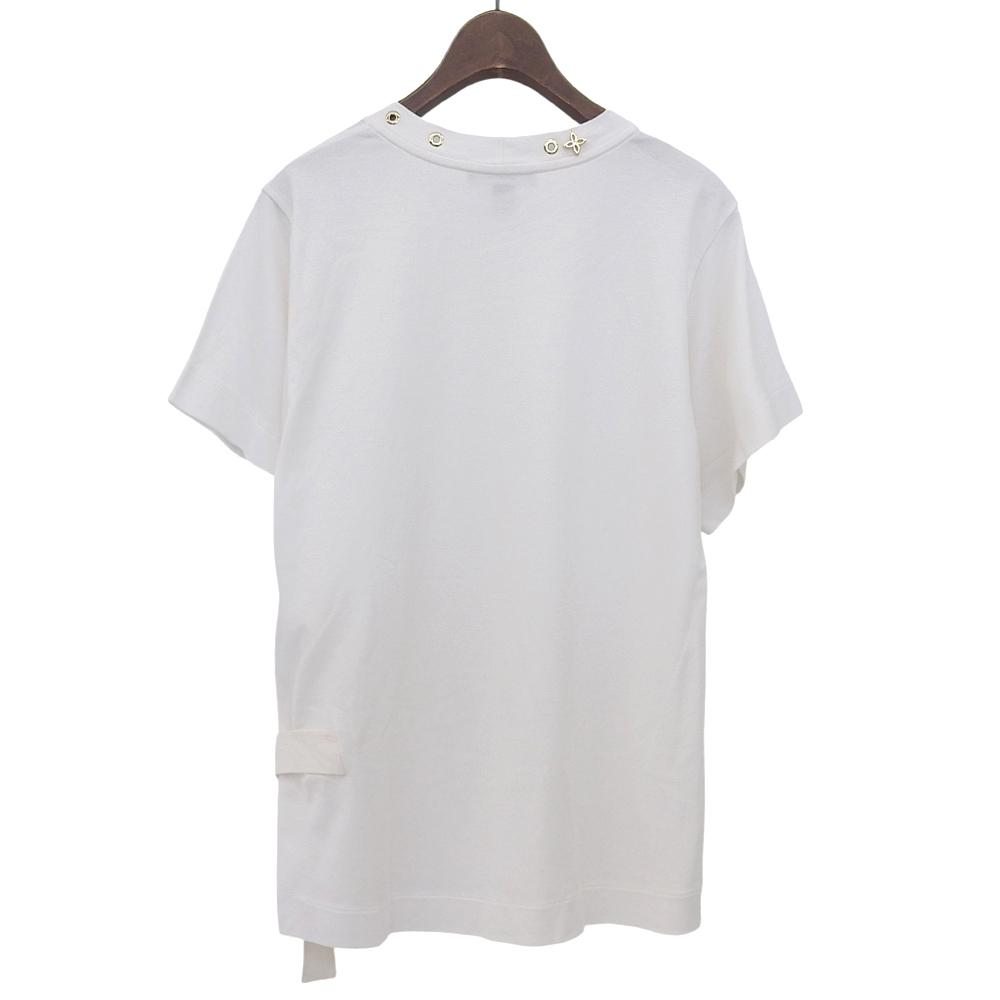 Louis Vuitton Excellent Condition Side Strap Short Sleeve T-shirt, Cotton, Women's, White, Size S, RW191W Tops S whiteUsed