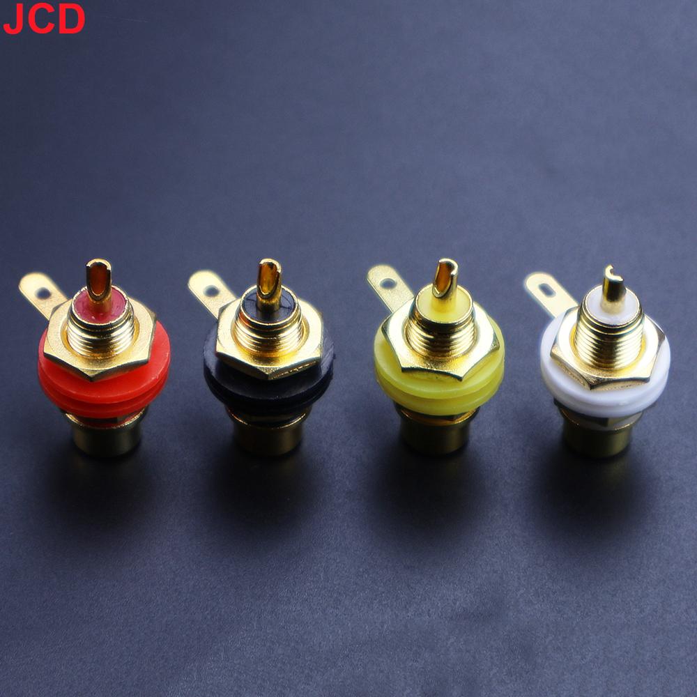 4 Pcs Solderable Rca Panel Mount Plug Female Jacks Socket Connector Chassis Amplifier Terminal Adapter Coupler for Amp (2 Pairs)